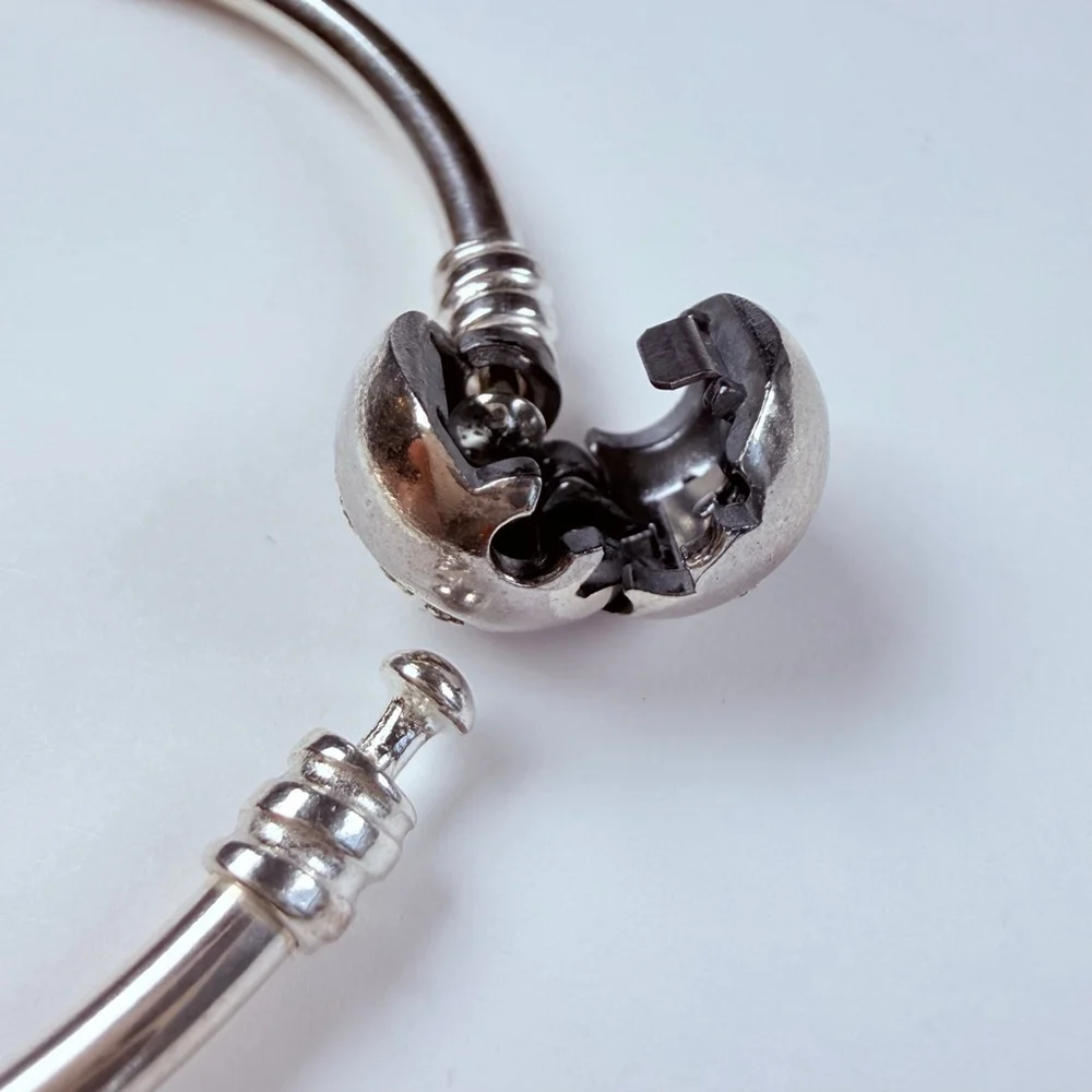 Pandora Cubic Zirconia CZ Melt My Heart Sterling Silver 925 Bangle Bracelet ALE - Picture 5 of 7